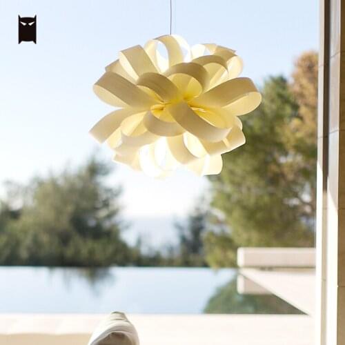 Wood Fireworks Pendant Light Fixture Nordic Contemporary Art Decorative Hanging Ceiling Lamp Lustre Luminaire for Foyer Bedroom