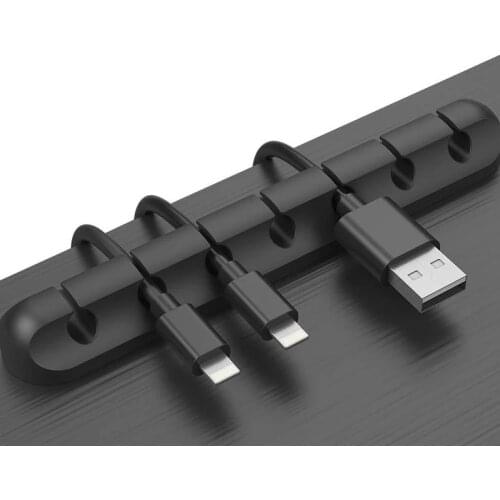 Cable Holder Silicone Cable Organizer Flexible USB Management Clips Holder For Mouse Keyboard Earphone Headset