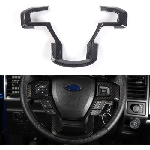 For Ford F150 2015 Up Car Steering Wheel Decoration Bezel Cover Sticker Interior ABS Car Styling Moldings