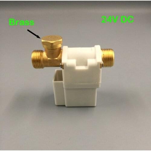 Free Shipping Electric Solenoid Valve For Water Air Solar System Water Heater N/C 24V DC G1/2" Normally Closed Brass Filter head