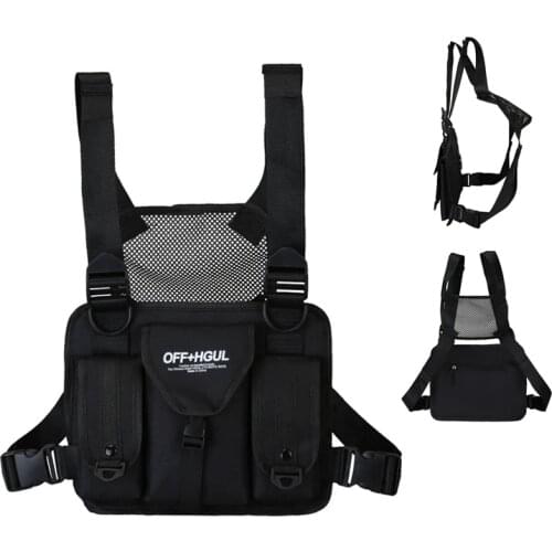 Functional Tactical Chest Bag Fashion Bullet Hip Hop Vest Streetwear Phone Bag Waist Pack Women Hiking Hunting Chest Rig Bag