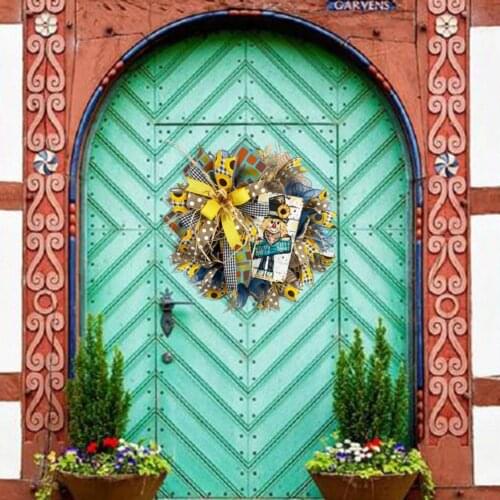 Artificial Wreath Hanging Decorations Exquisite Sunflower Pattern Acrylic Easy to Install Hanging Pendant Garland for Door