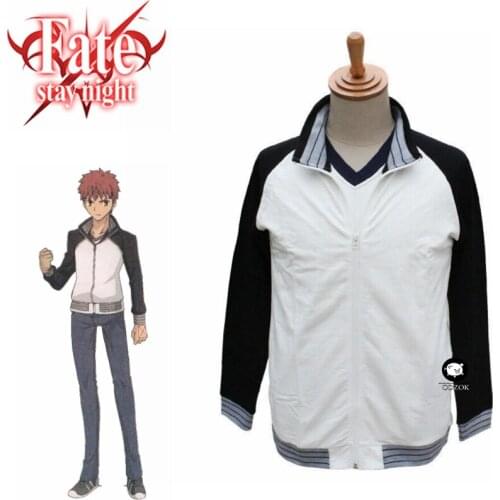 Fate/Stay Night Cosplay Costumes Emiya Shirou Men Shirt Jacket Top Sweatshirt Neckwear Women Male T-shirt