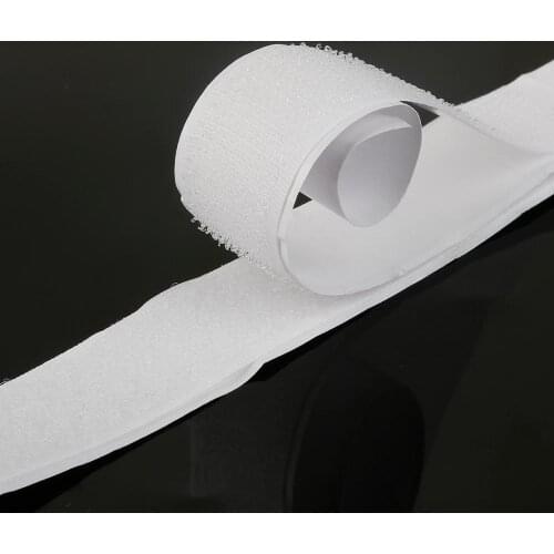 1M 16-40mm White Velcros Hook Loop Self Adhesive Fastener Tape Nylon Sticker Magic Tape With Strong Glue For DIY Craft Supply