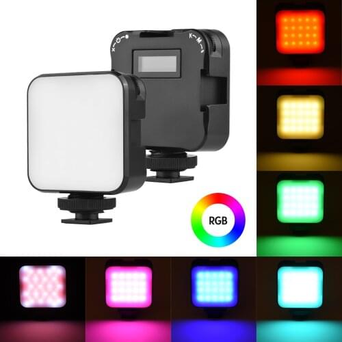 Mini RGB LED Video Light 360° Full Color Fill Lamp 6W 2500-9000K CRI95+ with OLED Screen Display for Vlog Live Stream Lighting