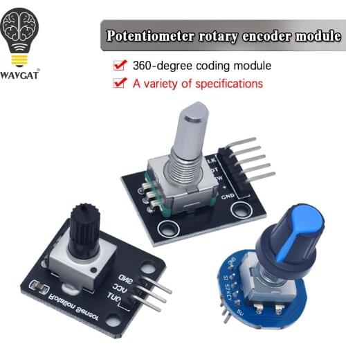 WAVGAT Rotary Encoder Module for Arduino Brick Sensor Development Round Audio Rotating Potentiometer Knob Cap EC11