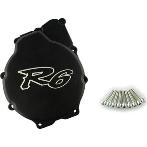 Motorcycle Chrome Black Left side Engine Stator cover For Yamaha YZF-R6 YZF R6 2006 2007 2008 2009 2010 2011 2012 2013 2014