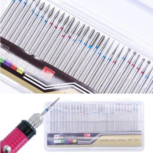 30Pcs Professional Manicure Pedicure Drill File Bits Set Nail Grinding Head Tool