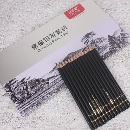 29pcs Sketch Pencil Set Professional Sketching Drawing Kit Wood Pencil Pencil Iron box For Painter School Students Art Supplies