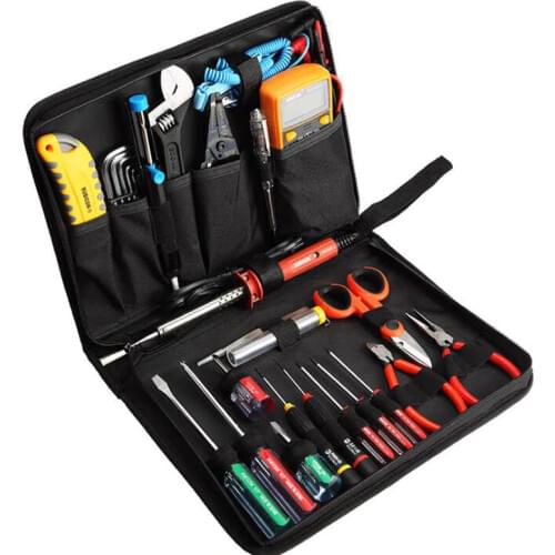 29pcs Electronic Tool Set For Electronic Telecommunications Maintenance Multifunction Hand Tool Sets LCD Digital Multimeter