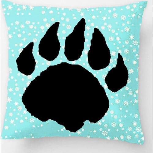 Bear Paw Print And Snowflakes Throw Pillow Case Decorative Cushion Cover Pillowcase Customize Gift By LVSURE For Car Sofa Seat