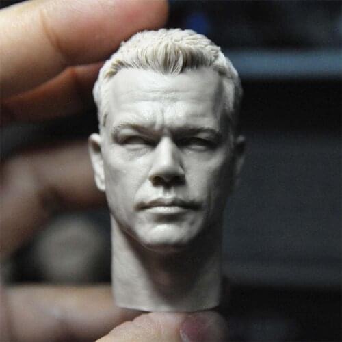 Unpainted 1/6 Scale Matt Damon Head Sculpt Model For 12'' Action Figure Dolls Painting Exercise No.402
