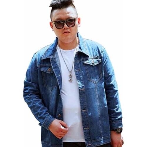 New Fashion Plus size M-8XL Denim Jacket Men Cotton Short Windbreaker Male Single-breasted Jean Outerwear Casual Tops Trench G81