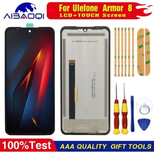 New Original Touch Screen+LCD + Front Frame + Screen Waterproof Adhesive + Free Tools For Ulefone Armor 8 Phone