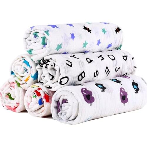 Swaddle Muslin Bamboo Baby Swaddles For Newborn Baby Blankets Black & White Gauze Bath Towel