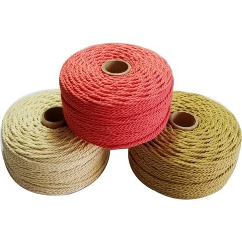 Thicker 100% Cotton rope 60m/roll colorful twine macrame cords for party wedding decoration accessory DIY