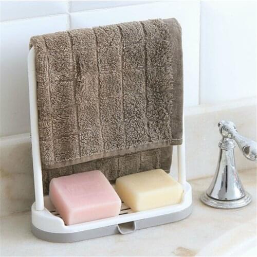 Portable Hanging Drain Bag Basket Bath Storage Saingace sponge holder for kitchen sink towel rack stand hanger 16.5*6.5*20cm