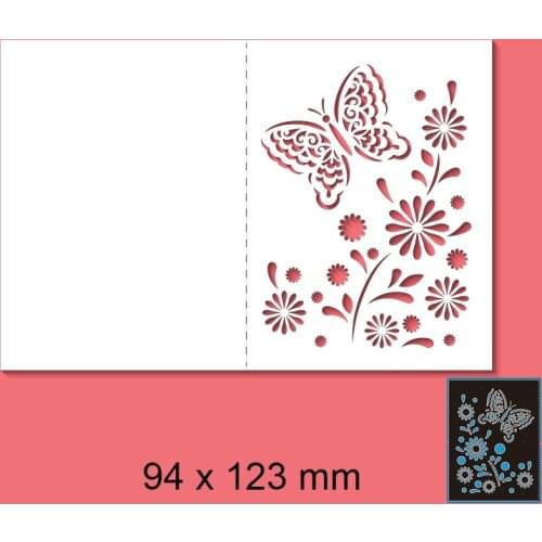 Cutting Dies Greeting Card Butterfly Flowers New Metal DIY Album Paper Craft Embossing Stencil Greeting Card Decoration 94*123mm