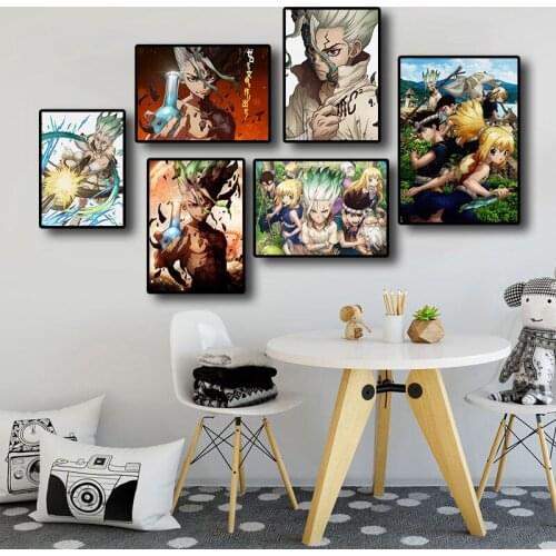 Adventure Fantasy Anime Senku Ishigami Japan Comics Picture Quality Canvas Painting Posters Kids Room Living Wall Art Home Decor