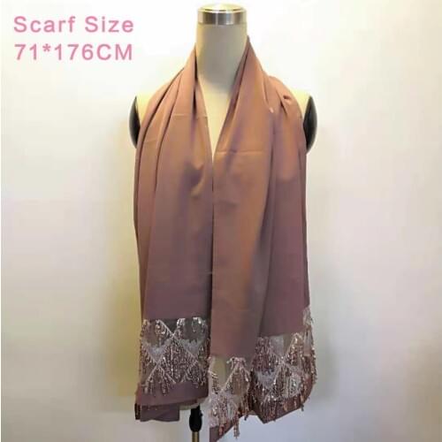 Islamic Adult Fashion Muslim embroider sequins beading Scarf hijabs Headscarf Hijab muslim islamic Beading Hijabs scarf W827