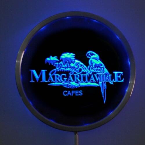Rs-a0110 Margaritaville Cafe LED Neon Round Signs 25cm/ 10 Inch - Bar Sign with RGB Multi-Color Remote Wireless Control Function