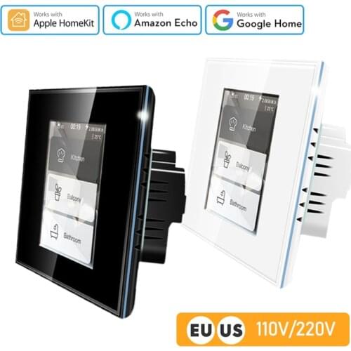 1/2/3Gang LCD Smart Wifi Curtain Switch 4 In 1 Household Light Wall Touch Switch To Check Power Consumption With Apple Homekit