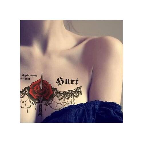 Waterproof Temporary Tattoo Sticker Chest Lace Henna Mandala Flash Tattoos Wolf Diamond Flower Body Art Arm Fake Tatoo Women Men