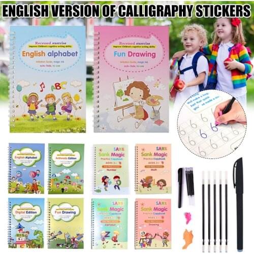 Magic Practice Copybook English Tracing Grooves design Baby Writing Drawing Book GK99