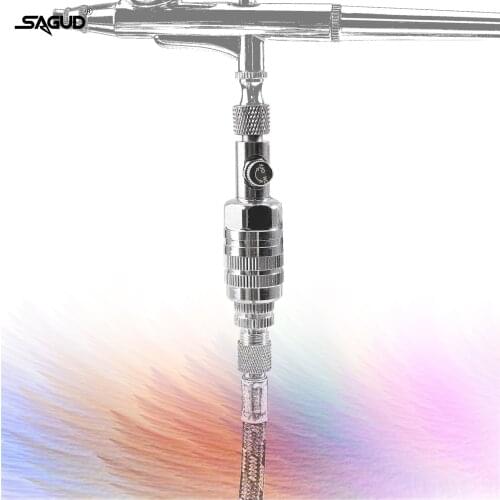 SAGUD Air Filter Moisture Water Trap With Adjustable Airflow Control Valve (Connect Directly Airbrush and Hose with 1/8" Thread)