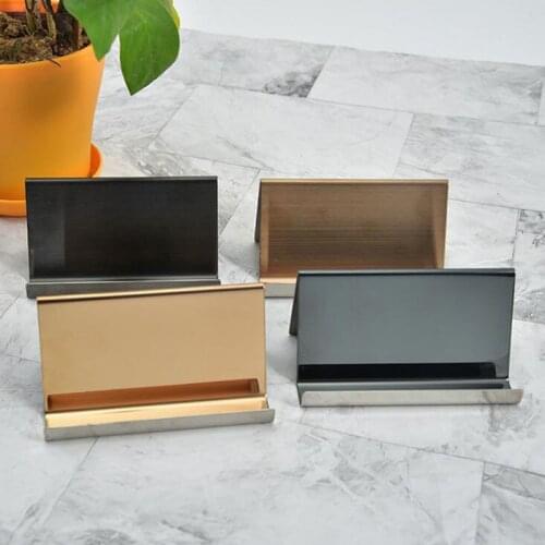 4 Colors High-End Stainless Steel Business Name Card Holder Display Stand Rack Desktop Table Rack Organizer for Office
