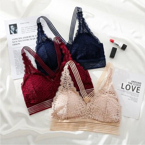 Women Bra Fashion Seamless Padded Bras Brassiere Underwear Woman Sexy Lace Lingerie Intimate Push Up Solid Color Fitness Tops