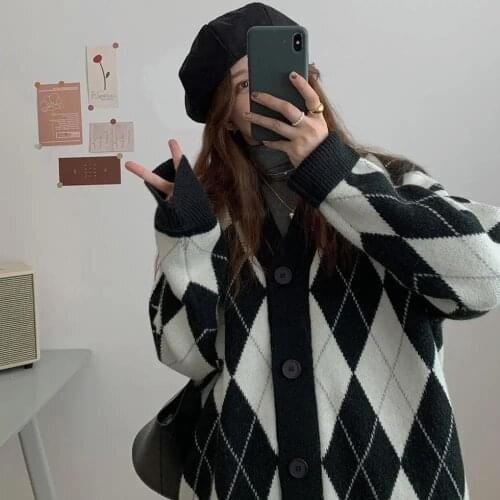 2021biggorange women knitted sweater loose single-breasted V-neck cute knitted Korean style oversized cardigan winter top