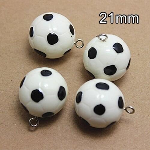 10pcs very popular 3D Resin Sports Ball Football pendent for DIY Car Decoration keychain making