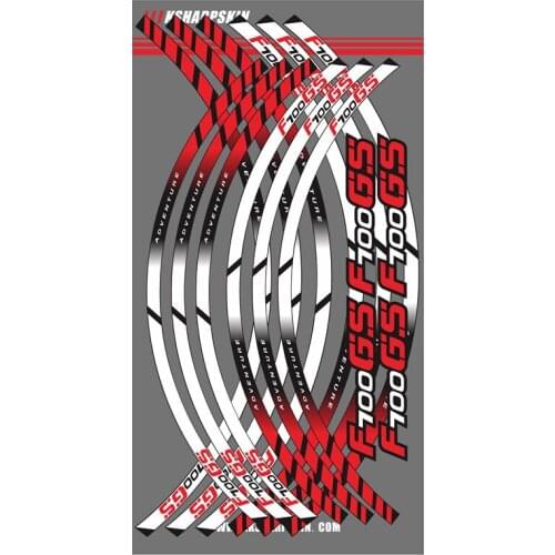 12 X Thick Edge Outer Rim Sticker Stripe Wheel Decals For BMW F7000GS f700 gs motorcycle wheel stickers