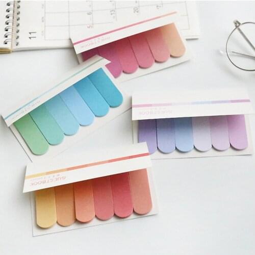 120 Pages Creative Gradient Sticky Notes Stationery Sticker Index Posted It Planner Stickers Notepads Office School Supplies
