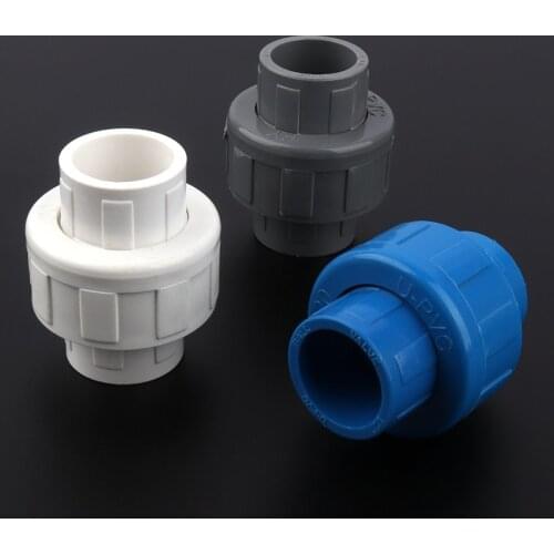2pcs Inner Dia. 20mm PVC Union Connector Aquarium Tank Tube Adapter Garden Water Connectors Irrigation Water Supply Pipe Joints