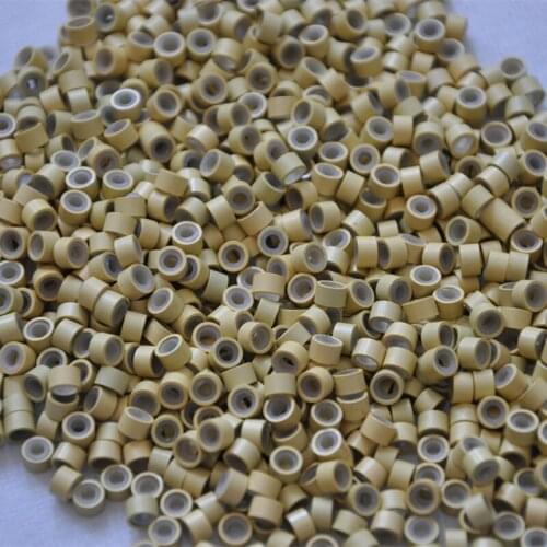 5.0*2.4*3.0 Micro Ring Silicone Lined Links Beads Tube For Feather Human Hair Extension Tools Accessories 1000pcs