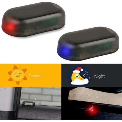 Car Solar Power Simulated Dummy Alarm Warning Anti-Theft LED Flashing Security Light