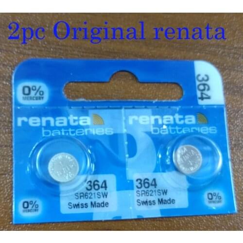 2Xrenata Silver Oxide Watch Battery 364 SR621SW 621 1.55V 100% original brand renata 364 renata 621 battery