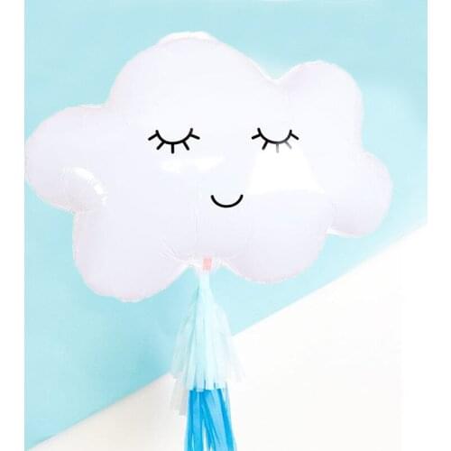 White Smile Cloud Aluminum Film Balloon White Cloud Helium Baby Birthday Party Wedding Anniversary Decoration Party Supplies