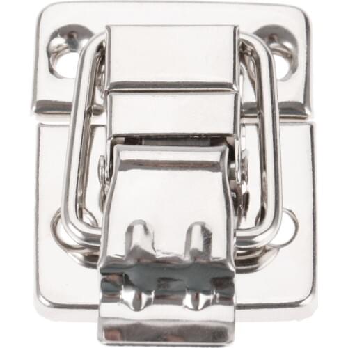 Vintage Metal Lock Hasp Antique Silver Latch Clasp Toggle Buckle 30*36mm Jewelry Box Case Furniture Hardware Suitcase w/screws