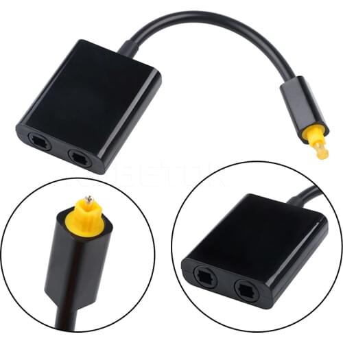Digital SPDIF Optical Audio Splitter Adapter 2 Way Toslink Splitter SPDIF Optical Cable Splitter Hub 1 input 2 Output