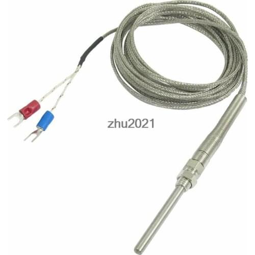 K Type 50x5mm 500C Probe Thermocouple Temperature Sensor Cable 1.5 Meters