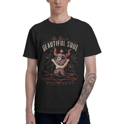Baphomet T-Shirts Men Novelty T Shirts Short Sleeve Satan Demon Ghost Occult Goat Tshirts 100% Cotton Tee Top Clothing