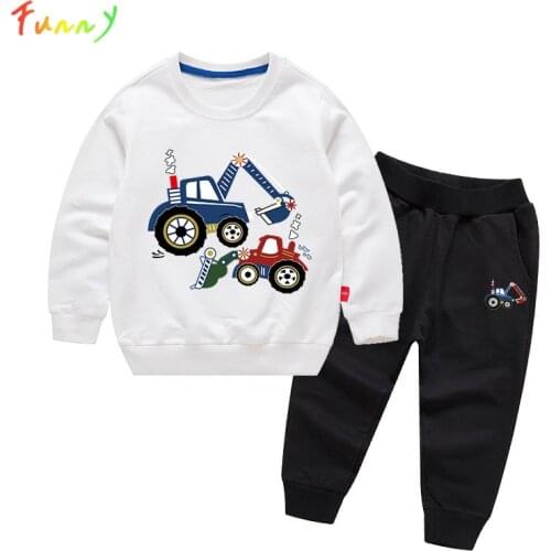 Baby Boy Clothes Set Autumn Winter 2021 Long Sleeve Sweatshirts + Elastic Pants 2PCS Children Outwear Casual Printed Sports Suit