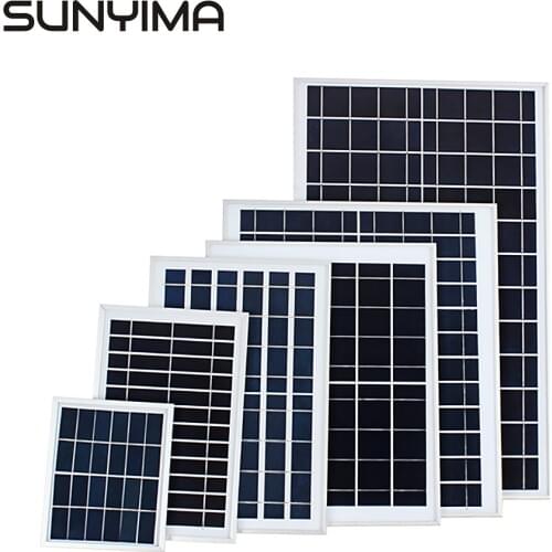SUNYIMA 6V 10W 15W Polysilicon Solar Panel Kit Sunpower Solar Power System DIY Battery Charger for Home Street Lamp Light