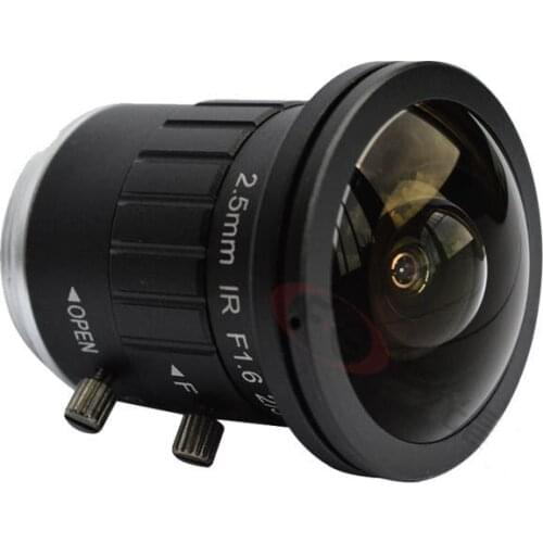 2.5mm 4K HD 8MP 2/3" F1.6 Fisheye Wide Angle View CS Mount for CCTV Camera Len