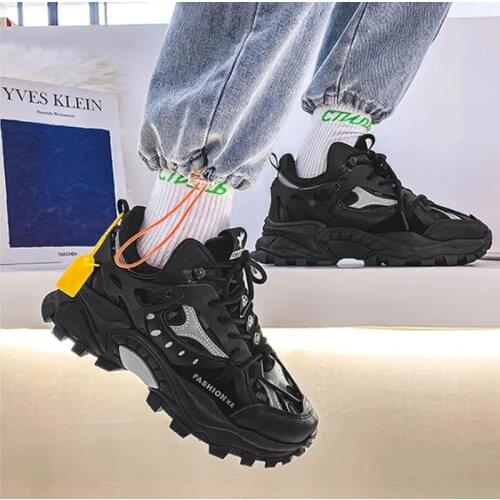 Hot Sale Mens Sneakers Fashion Luxury Thick Sole Wear Resistant Breathable Damping Running Walking Casual Sports Chunky Shoes