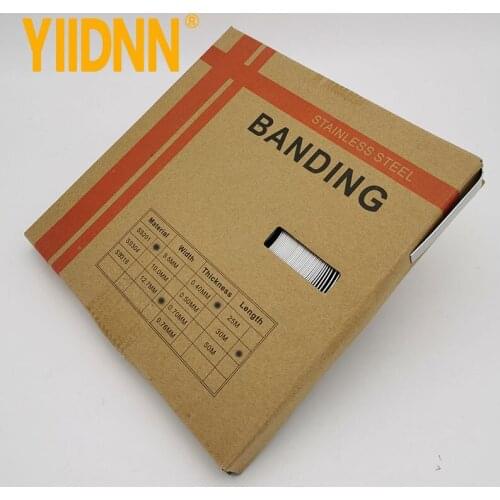 201 Stainless Steel Band straping, 1/2" Width X 0.016" Thick, 100 Feet Roll,12.7mm X 0.4mm X 30m