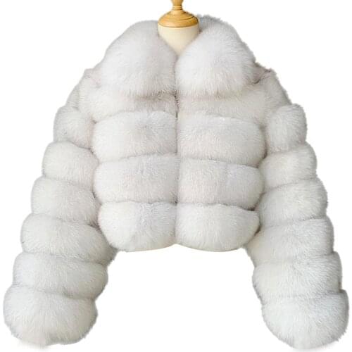 HOT SALES！！！New Arrival Women Winter Turn Down Collar Long Sleeve Zipper Faux Fur Short Coat Jacket